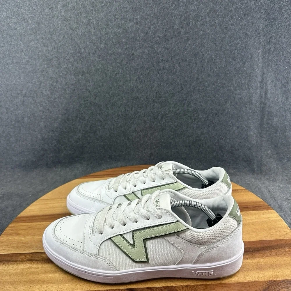 Vans Womens Lowland Cc Sport White Light Green Leather Skate Shoes Size 9 - Picture 6 of 10